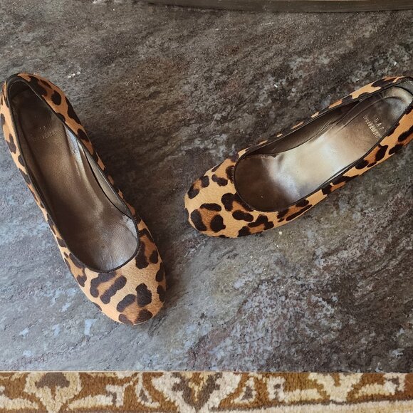 Stuart Weitzman Animal Print Ponyhair Wedge Pumps Size 8.5M - Picture 4 of 16